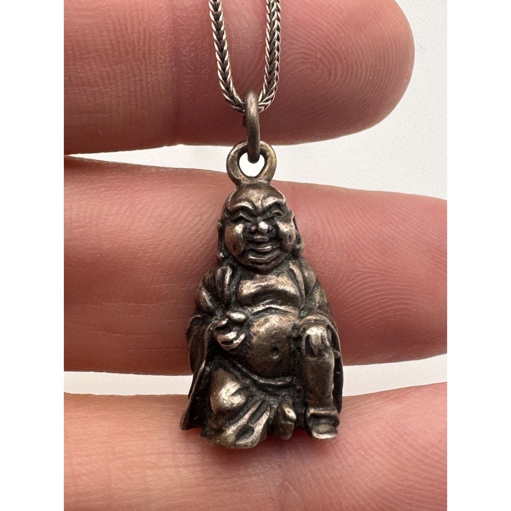 Vintage Buddha Necklace Heavy